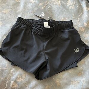 New Balance Women's black 2-1  Athletic sport Shorts